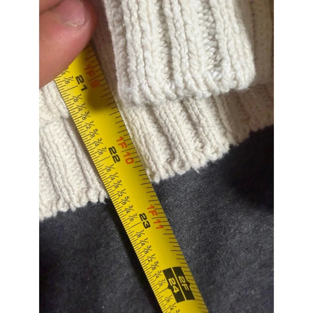 Vintage 80s LL Bean Cardigan Sweater Cream Cotton Knit V-Neck Button Front 797